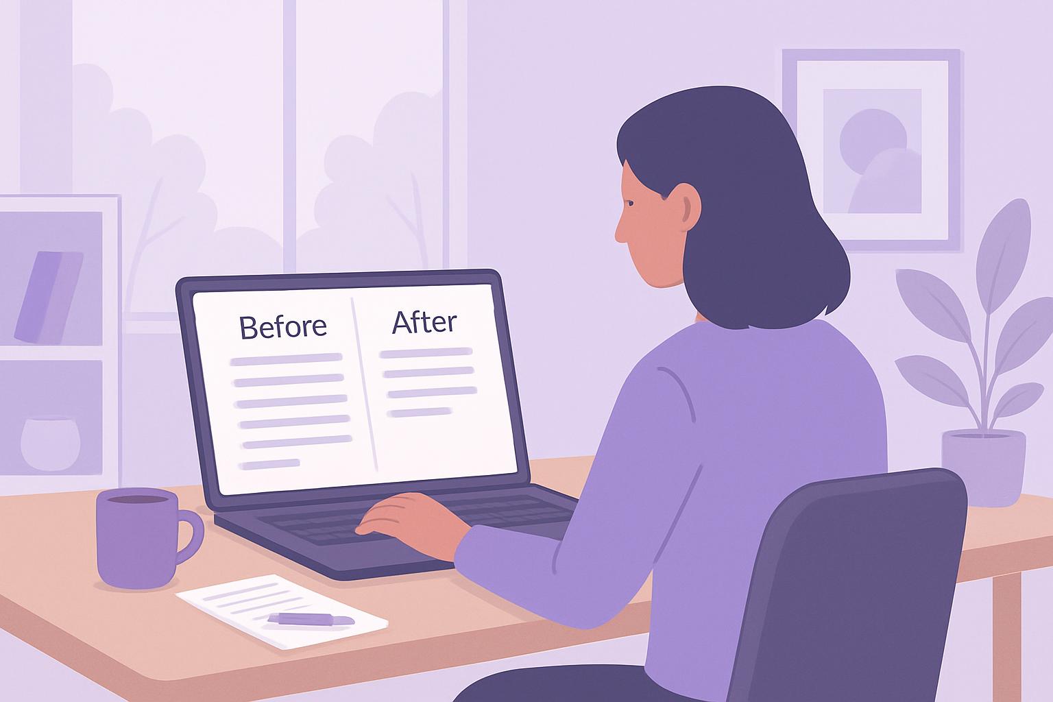 AI illustration: Before-and-After Writing Examples for Communicating a Delay