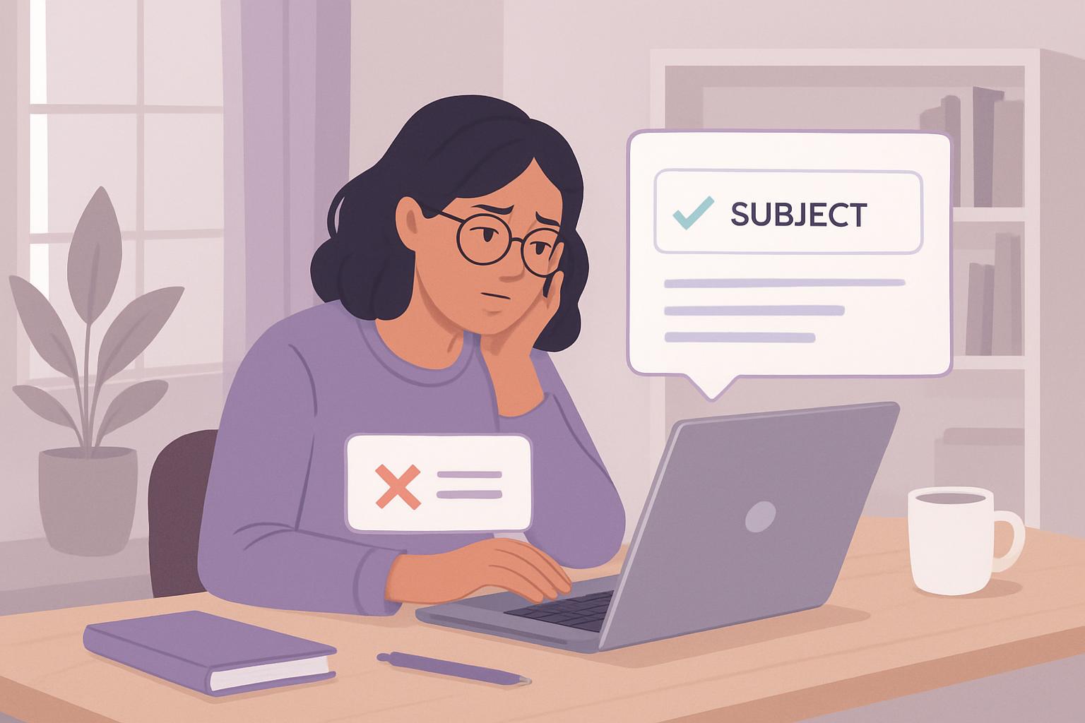 AI illustration: Common Wording Mistakes When Writing a Useful Subject Line
